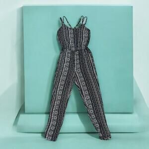 Papaya Black Smocked Bodice Jumpsuit Size S